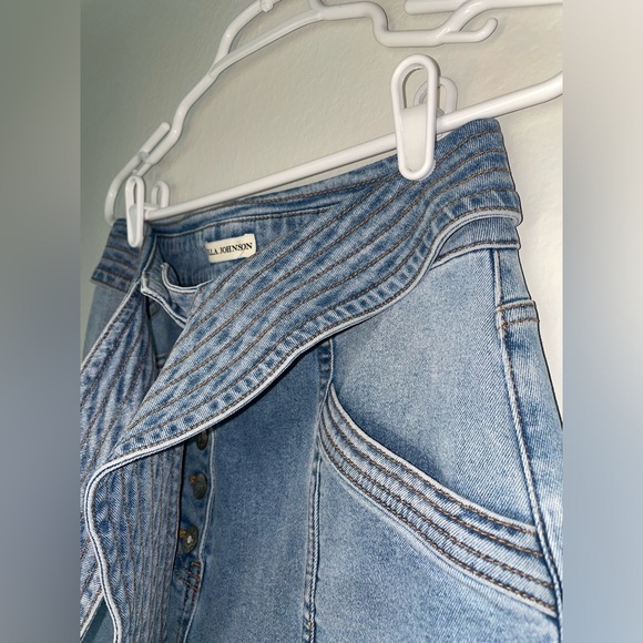 Ulla Johnson Otto High Waisted Straight Leg Tie Waist Designer Denim Jeans NWOT - Picture 8 of 12